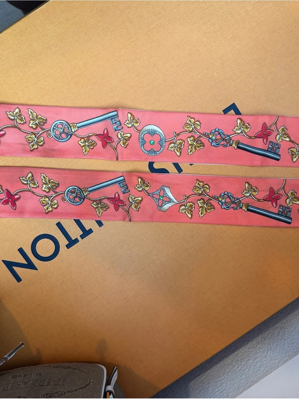 Louis Vuitton Silk Logo Twilly Scarf